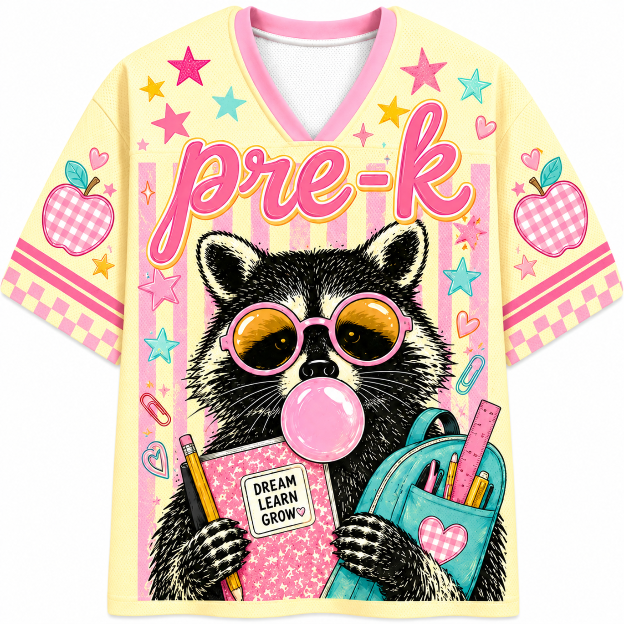 Chaotic Club Pastel Bubblegum Raccoon Teacher Mesh Jersey