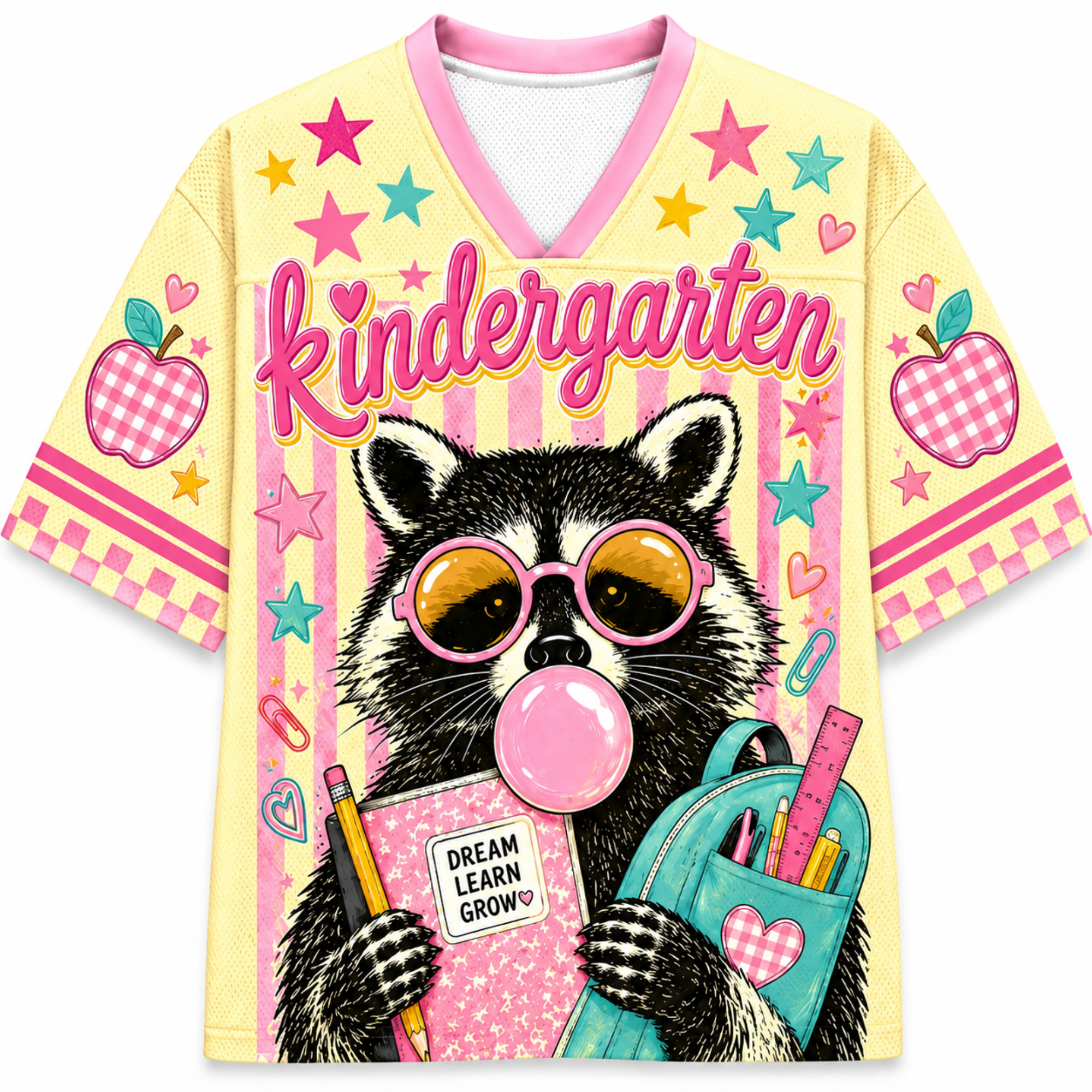 Chaotic Club Pastel Bubblegum Raccoon Teacher Mesh Jersey