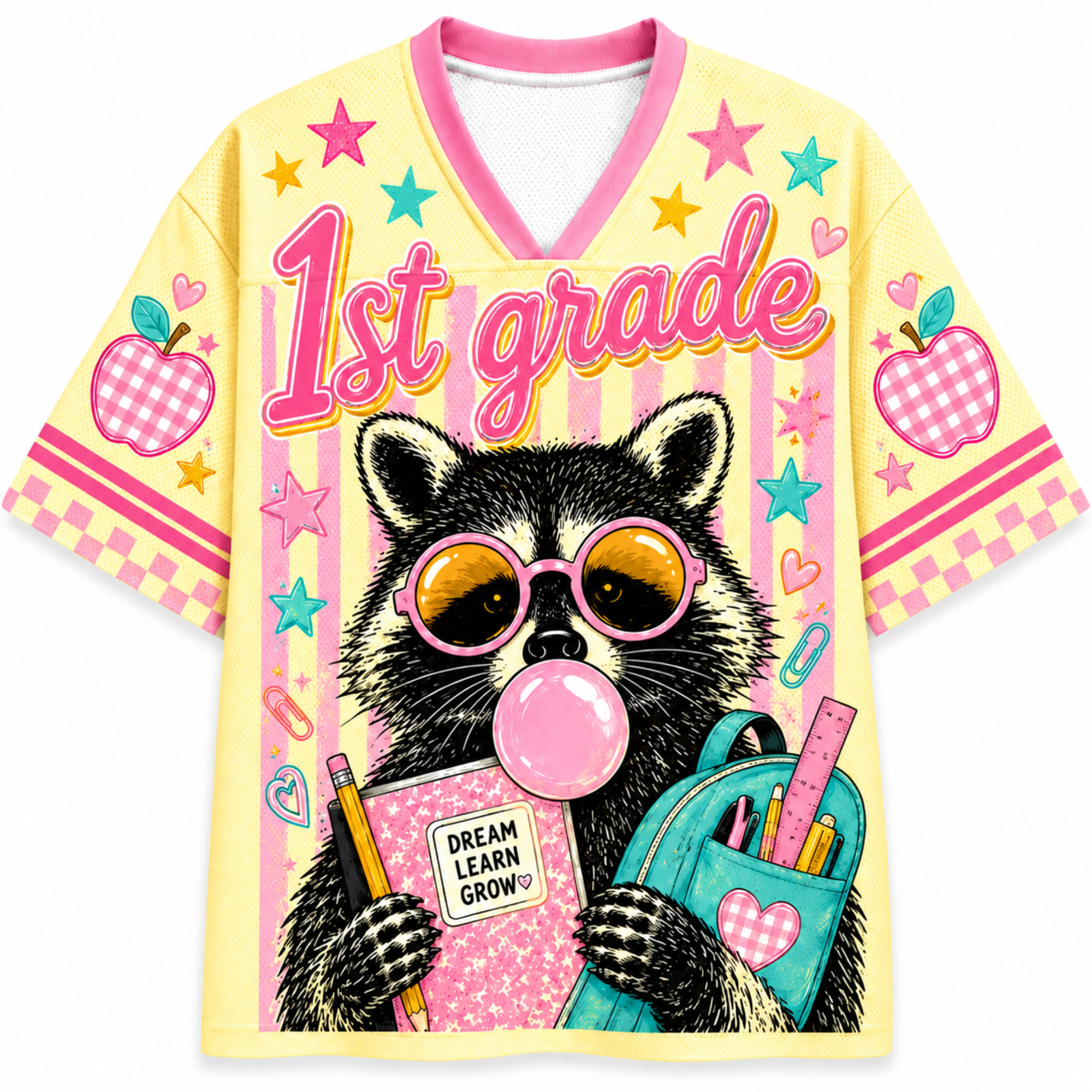 Chaotic Club Pastel Bubblegum Raccoon Teacher Mesh Jersey
