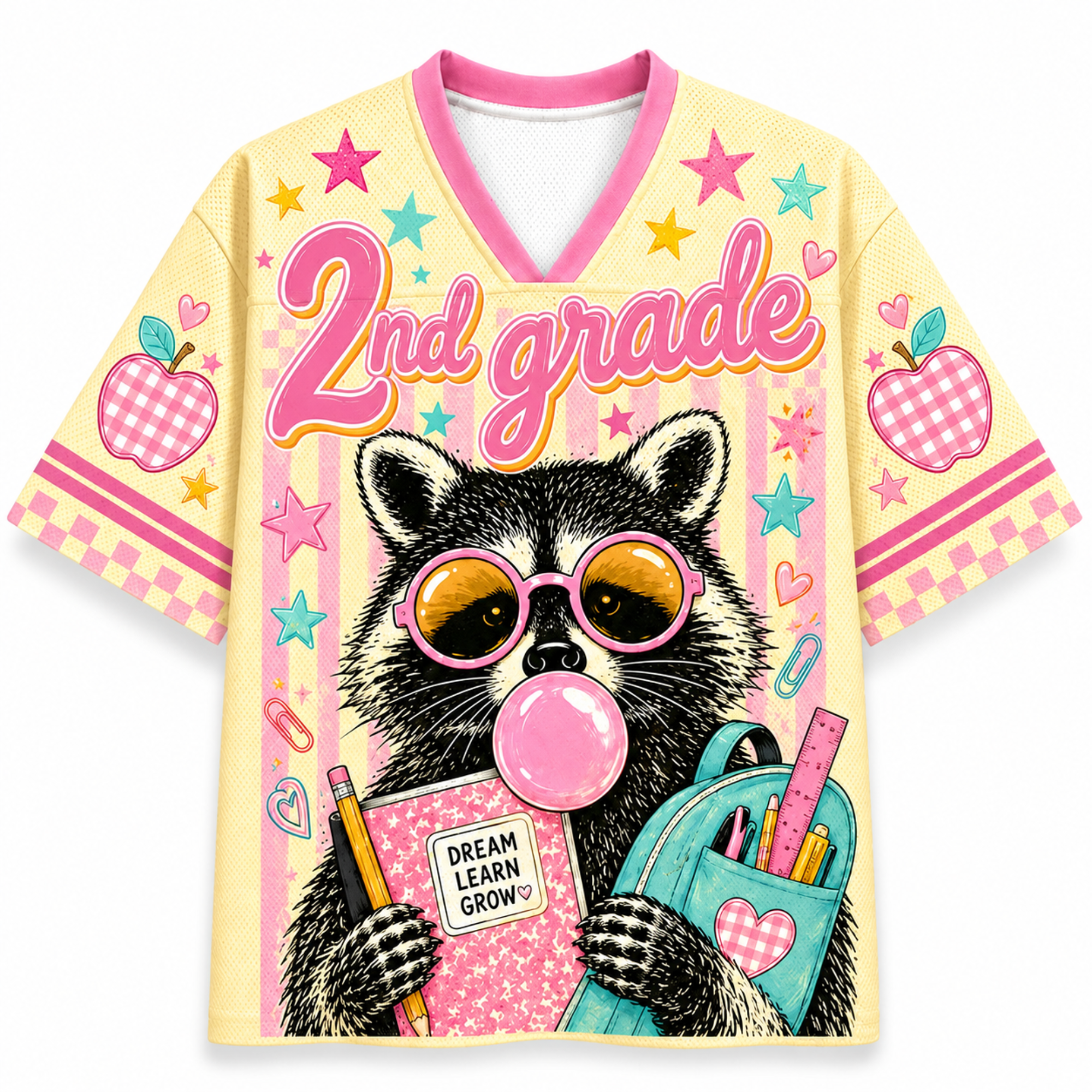 Chaotic Club Pastel Bubblegum Raccoon Teacher Mesh Jersey