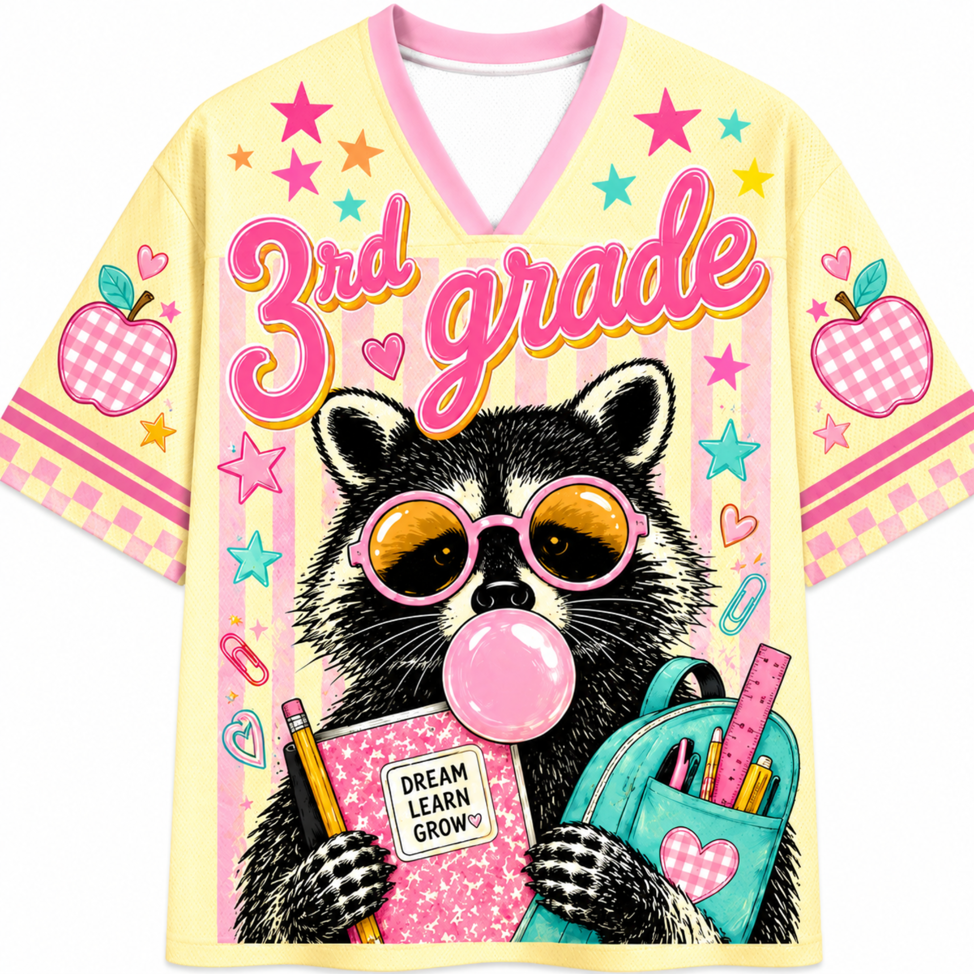 Chaotic Club Pastel Bubblegum Raccoon Teacher Mesh Jersey