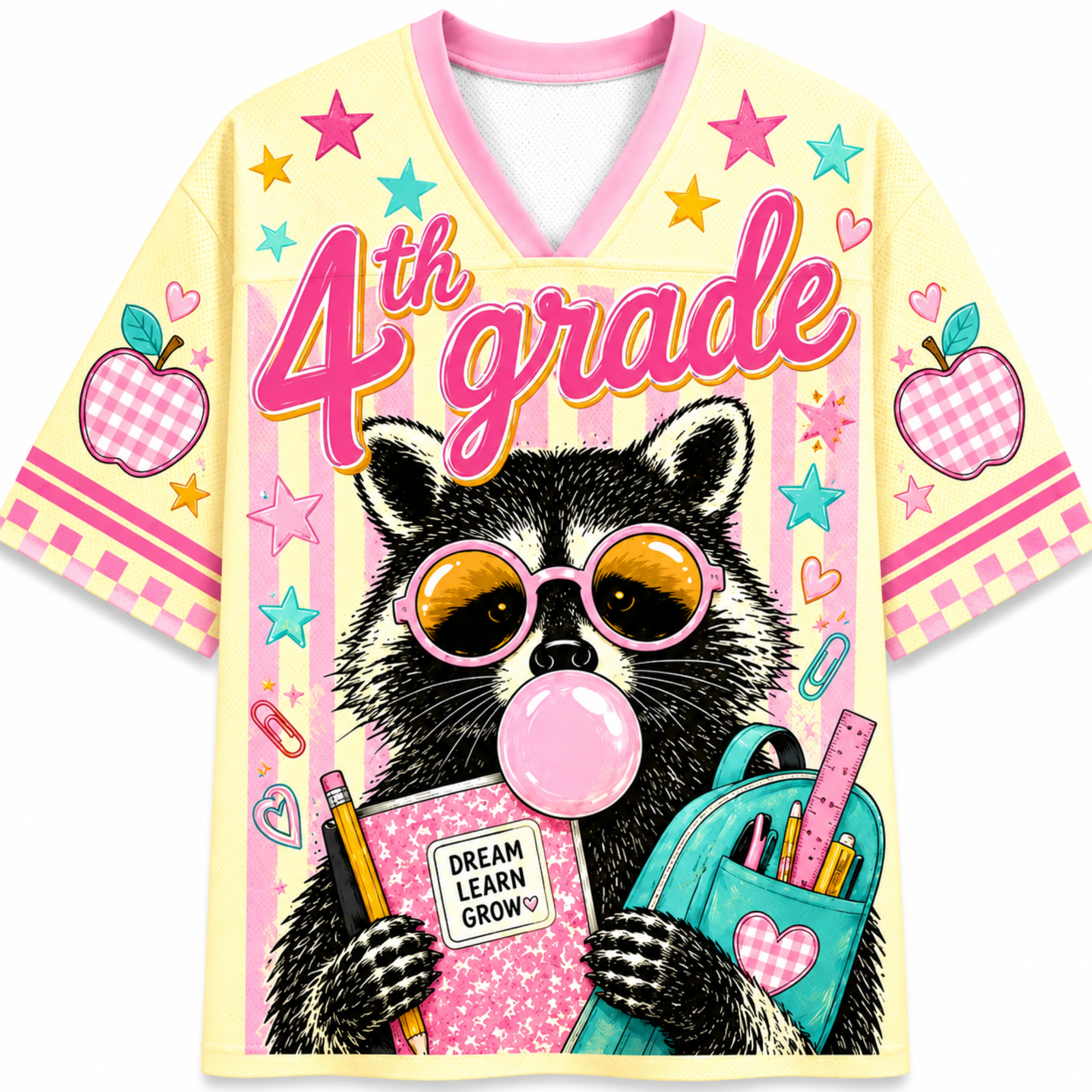 Chaotic Club Pastel Bubblegum Raccoon Teacher Mesh Jersey