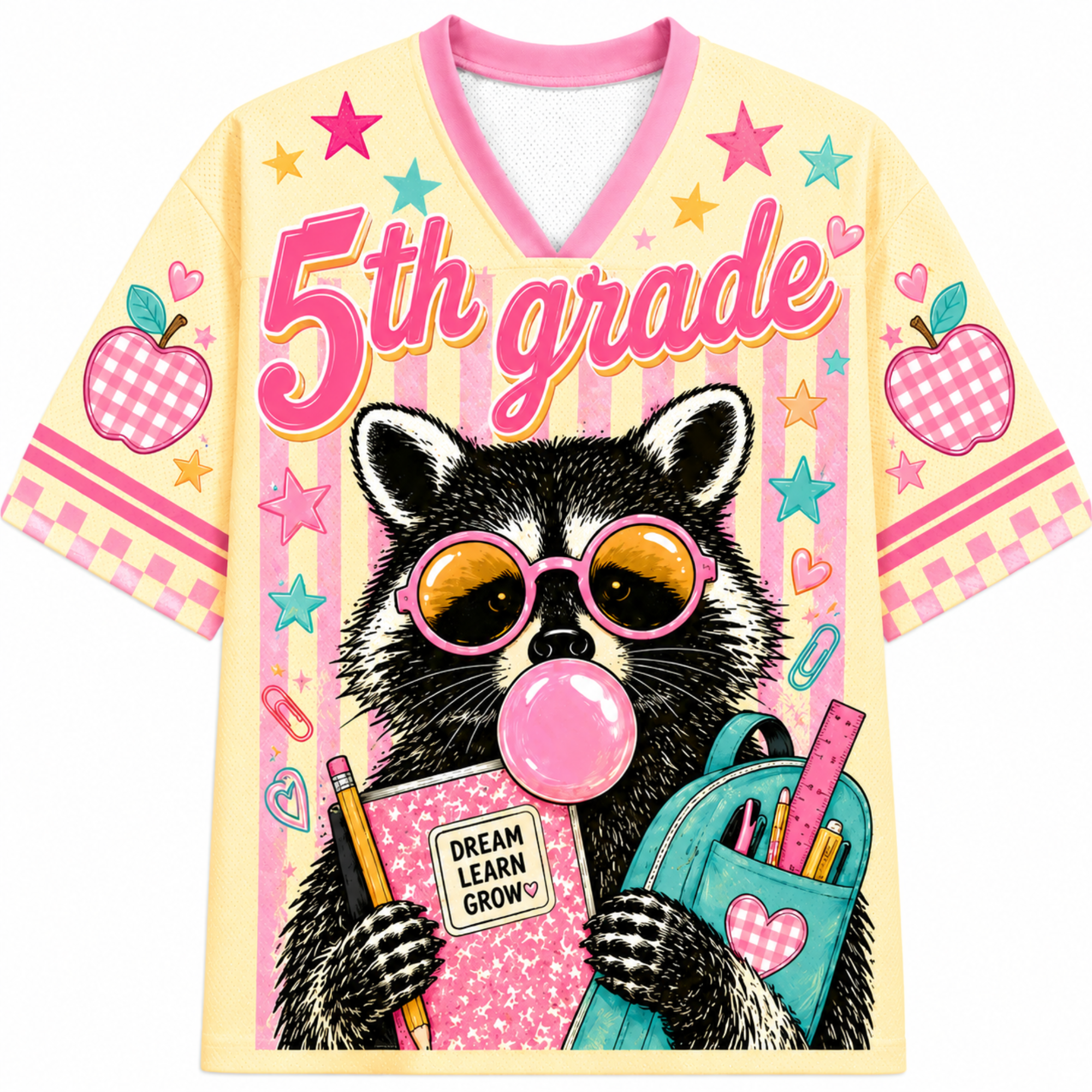 Chaotic Club Pastel Bubblegum Raccoon Teacher Mesh Jersey