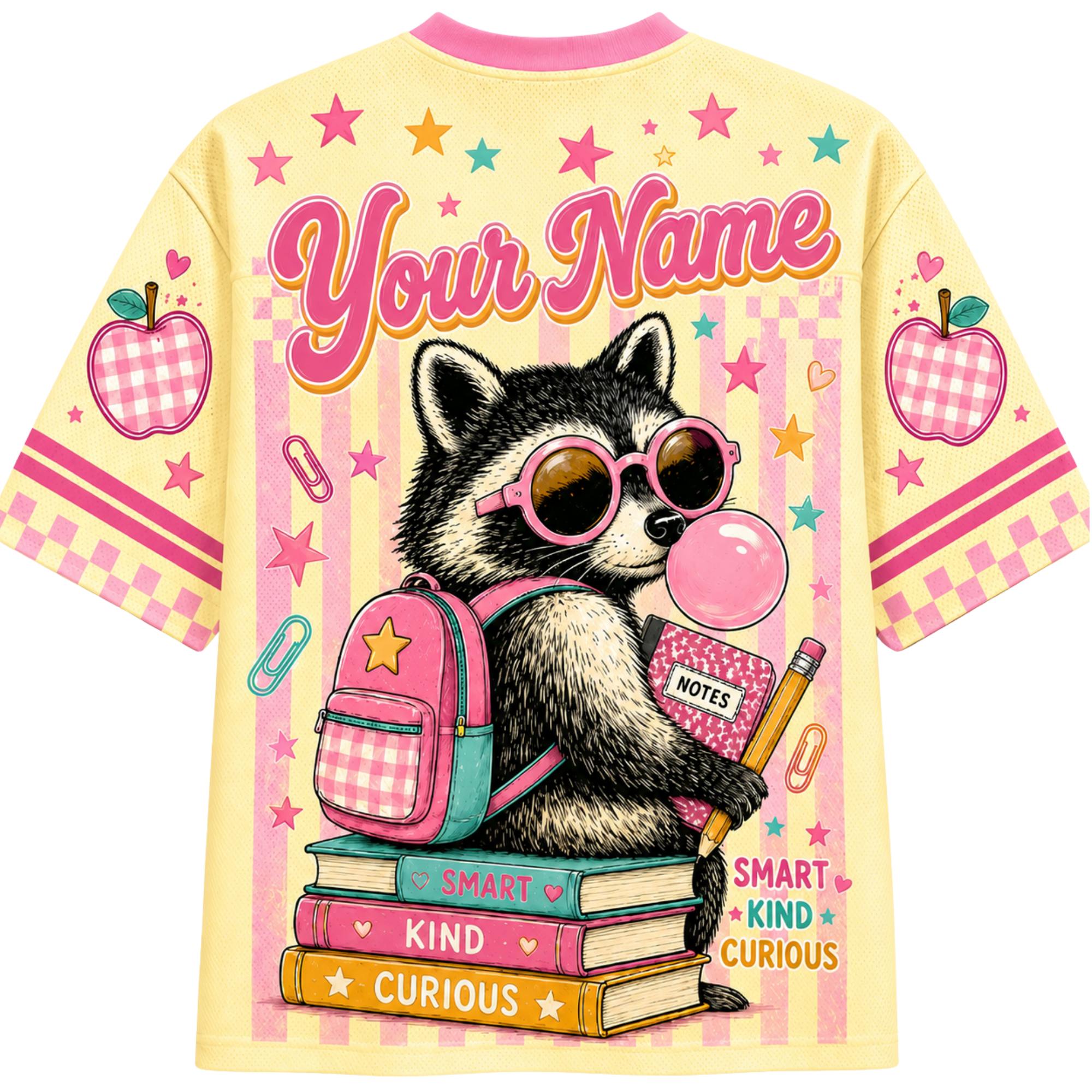 Chaotic Club Pastel Bubblegum Raccoon Teacher Mesh Jersey