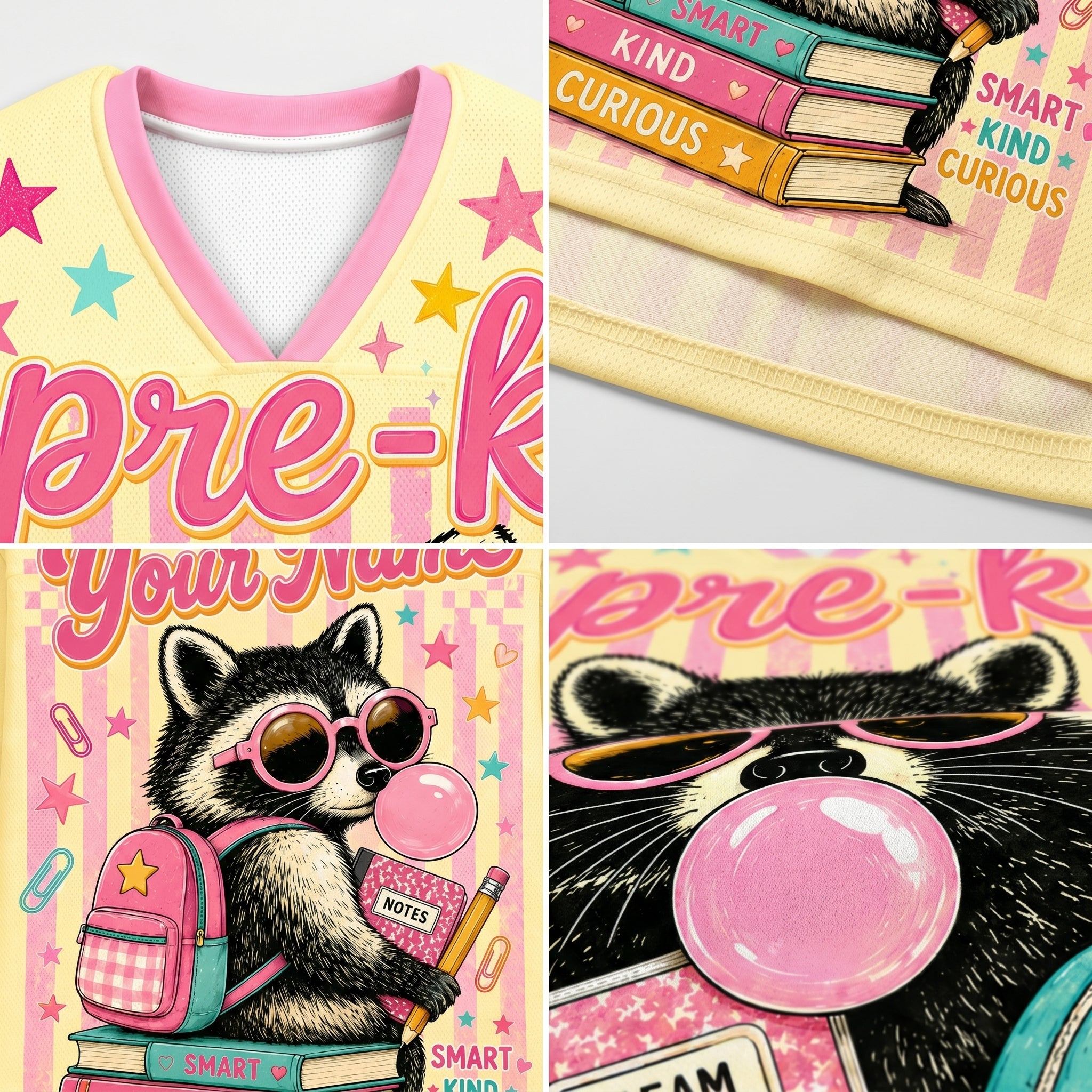 Chaotic Club Pastel Bubblegum Raccoon Teacher Mesh Jersey