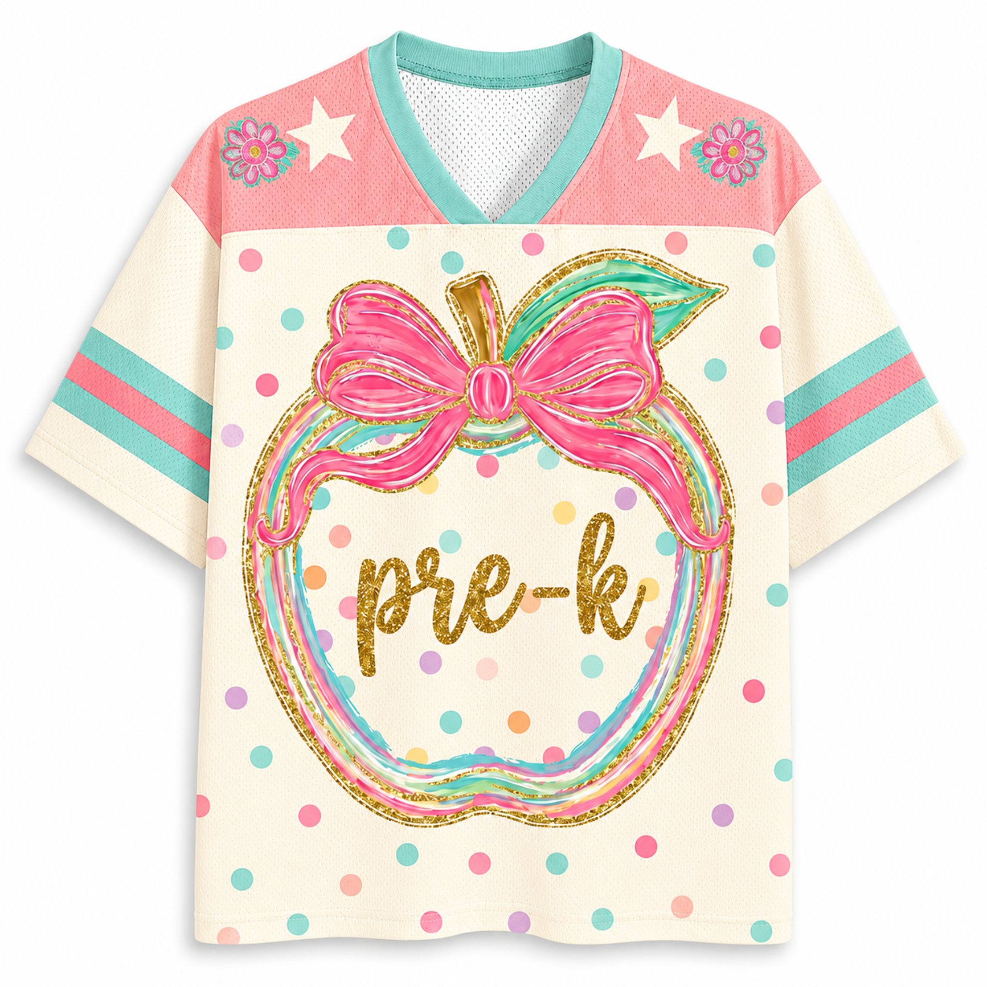 Chaotic Club Preppy Back to School Teacher Apple Mesh Jersey