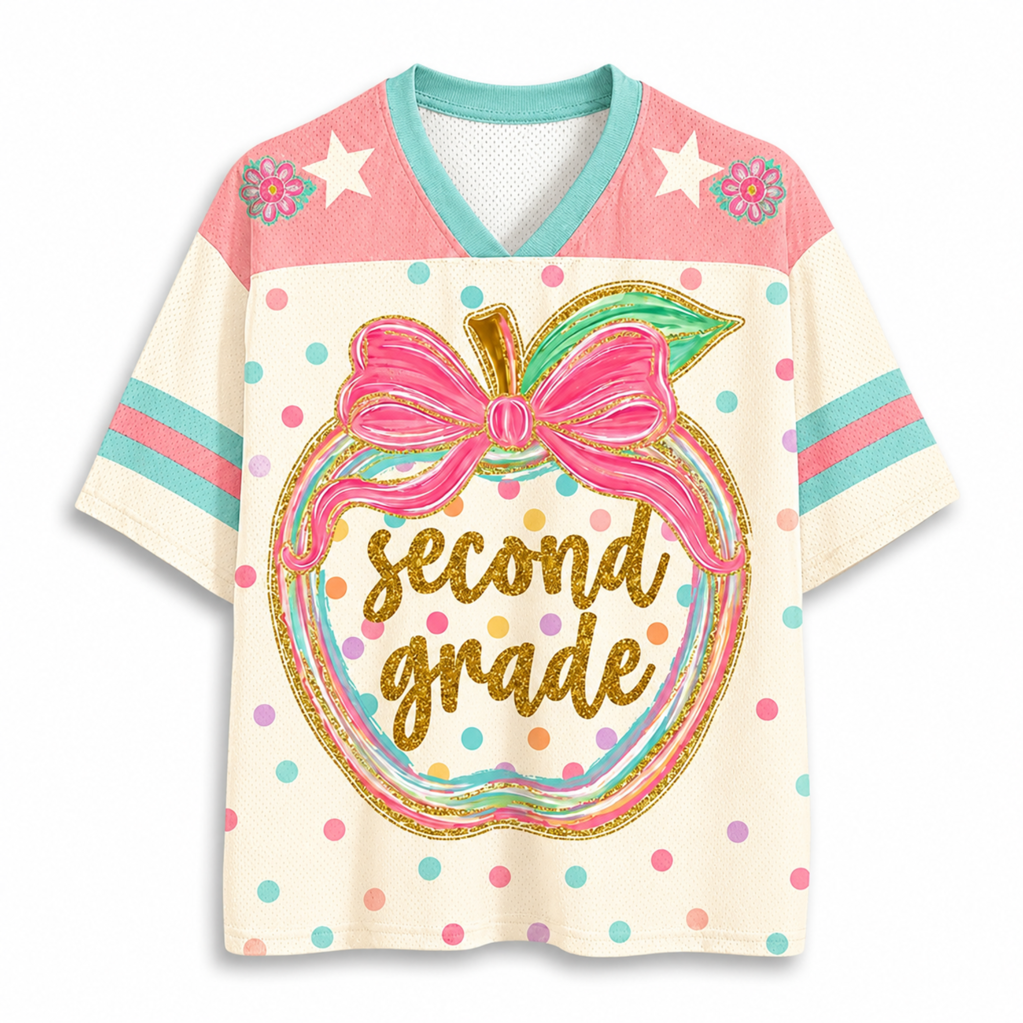 Chaotic Club Preppy Back to School Teacher Apple Mesh Jersey
