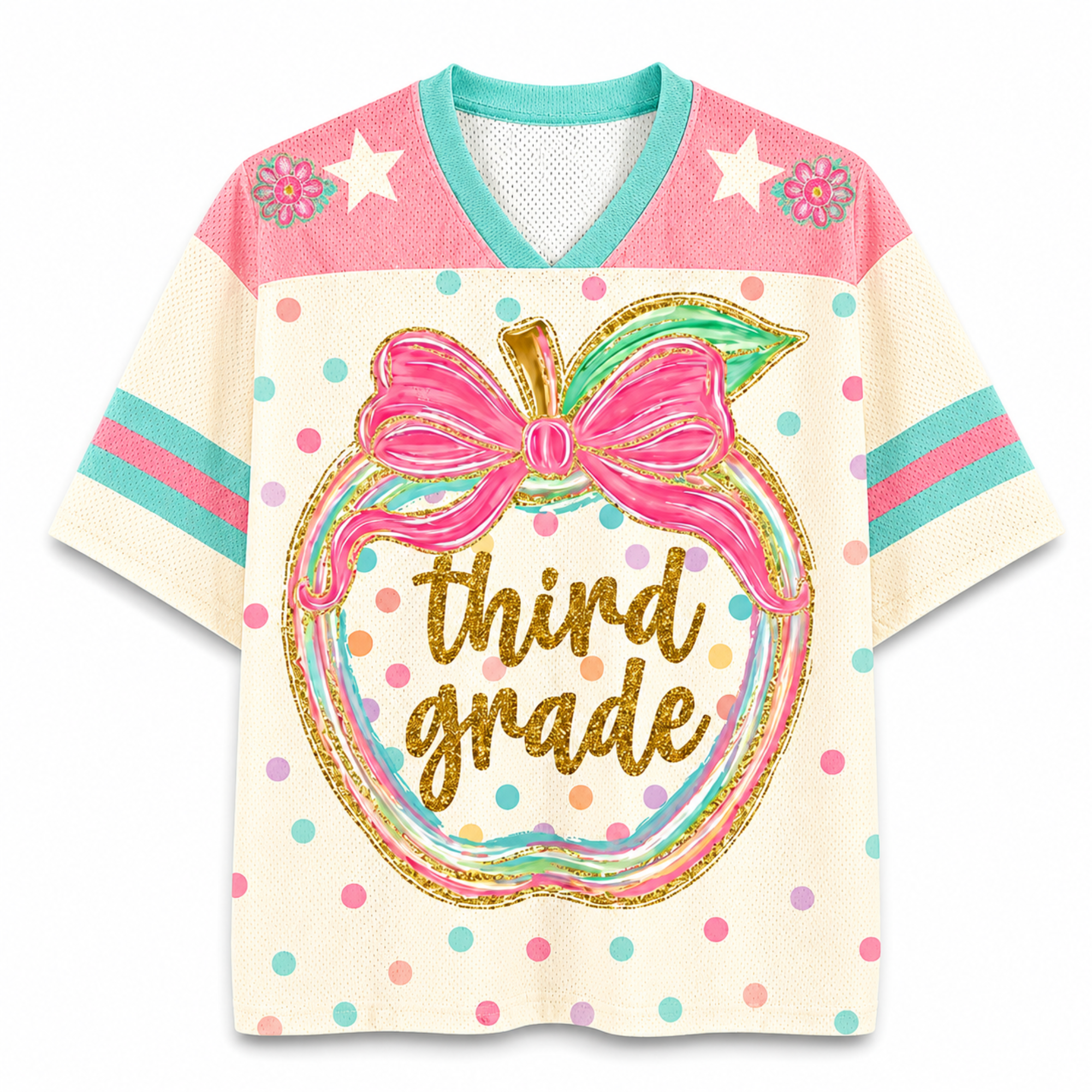 Chaotic Club Preppy Back to School Teacher Apple Mesh Jersey