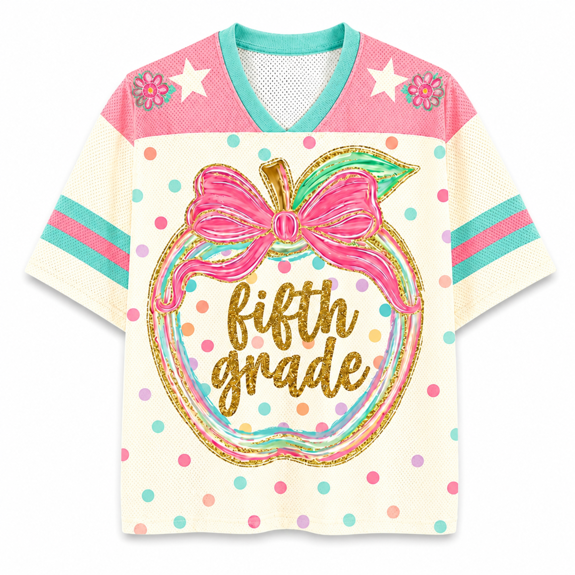 Chaotic Club Preppy Back to School Teacher Apple Mesh Jersey