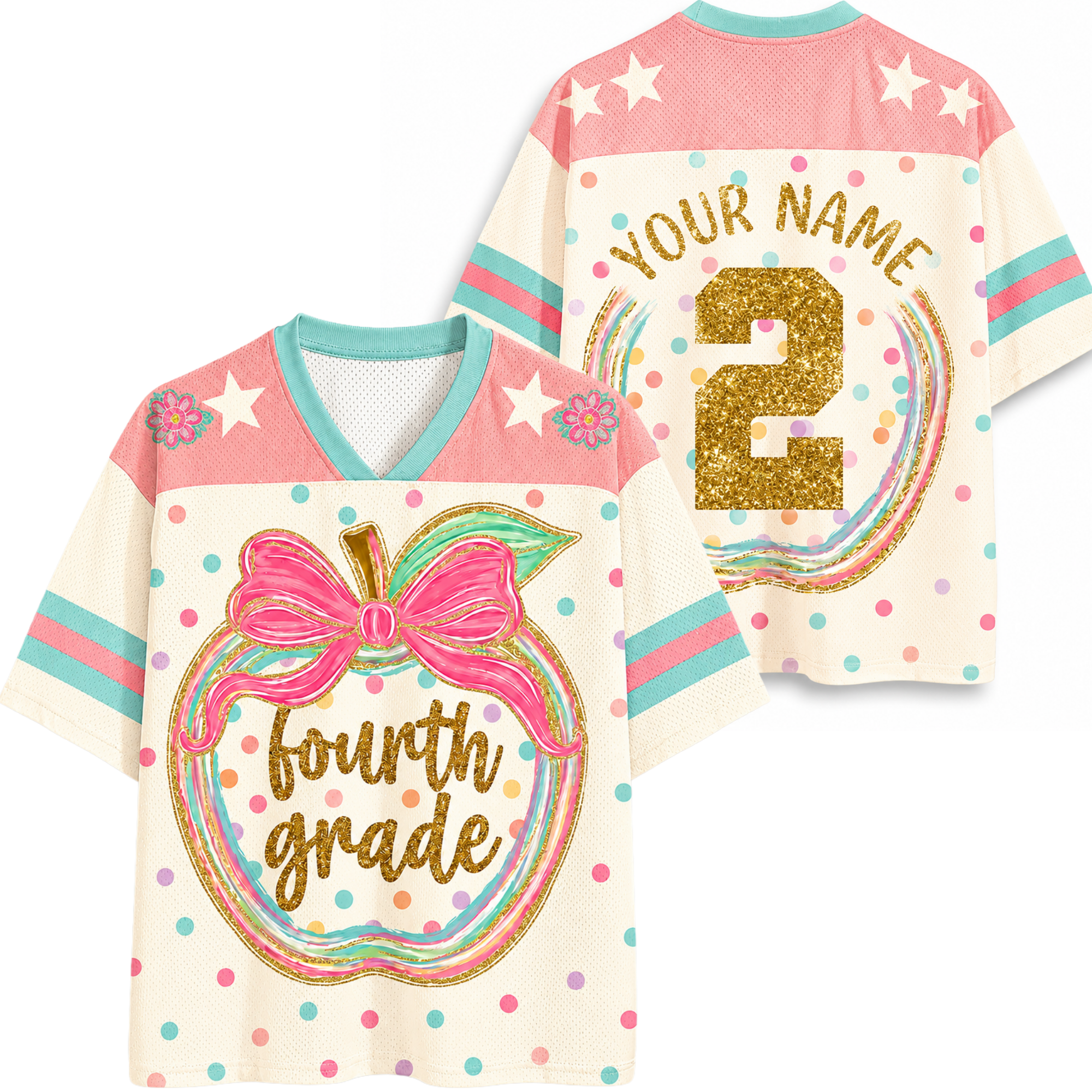 Chaotic Club Preppy Back to School Teacher Apple Mesh Jersey