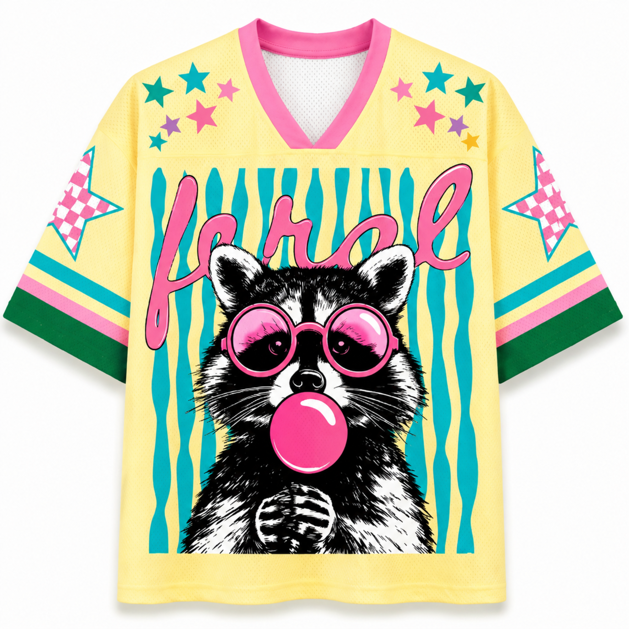 Chaotic Club Striped Feral Summer Raccoon Mesh Jersey