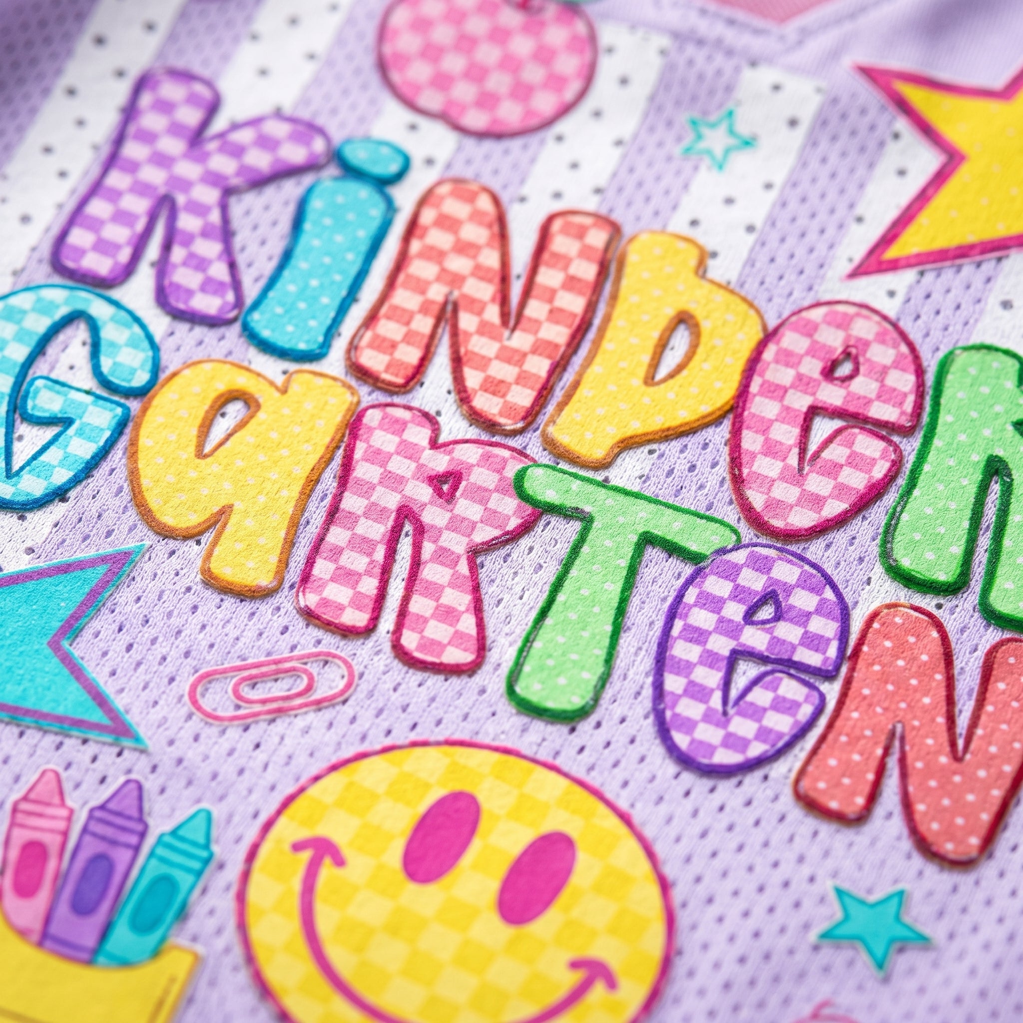 Chaotic Club Striped Neon Back To School Smiley Mesh Jersey