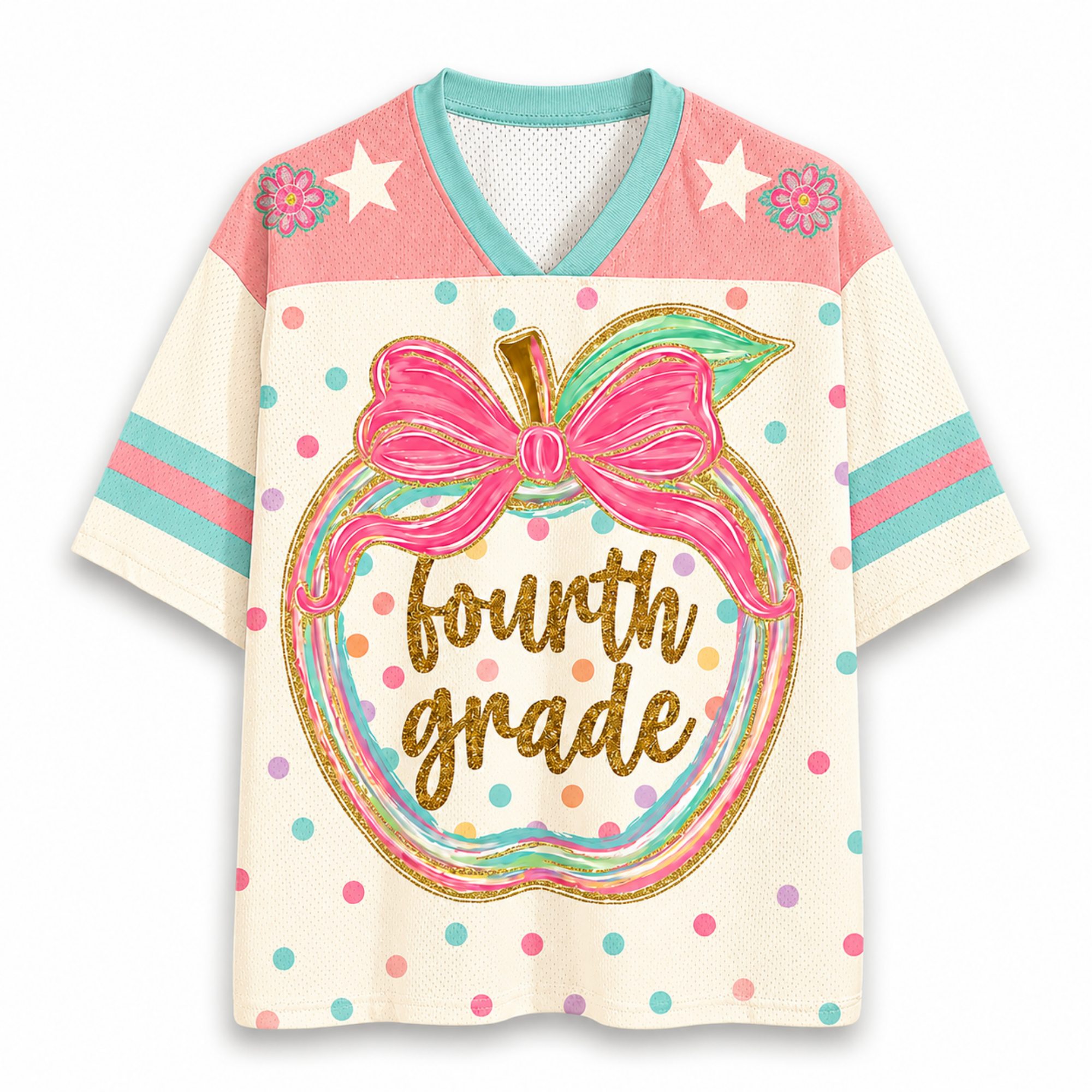 Chaotic Club Preppy Back to School Teacher Apple Mesh Jersey