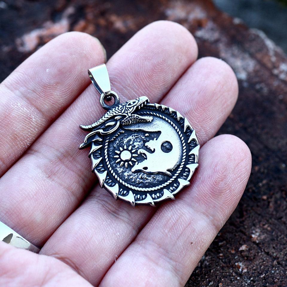 Hati wolf Surrounded by Jormungandr Pendant