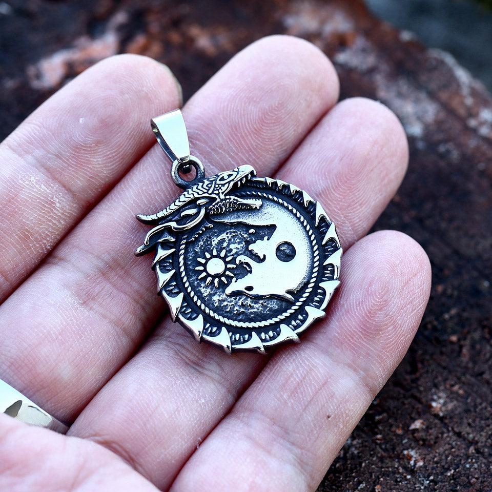 Hati wolf Surrounded by Jormungandr Pendant