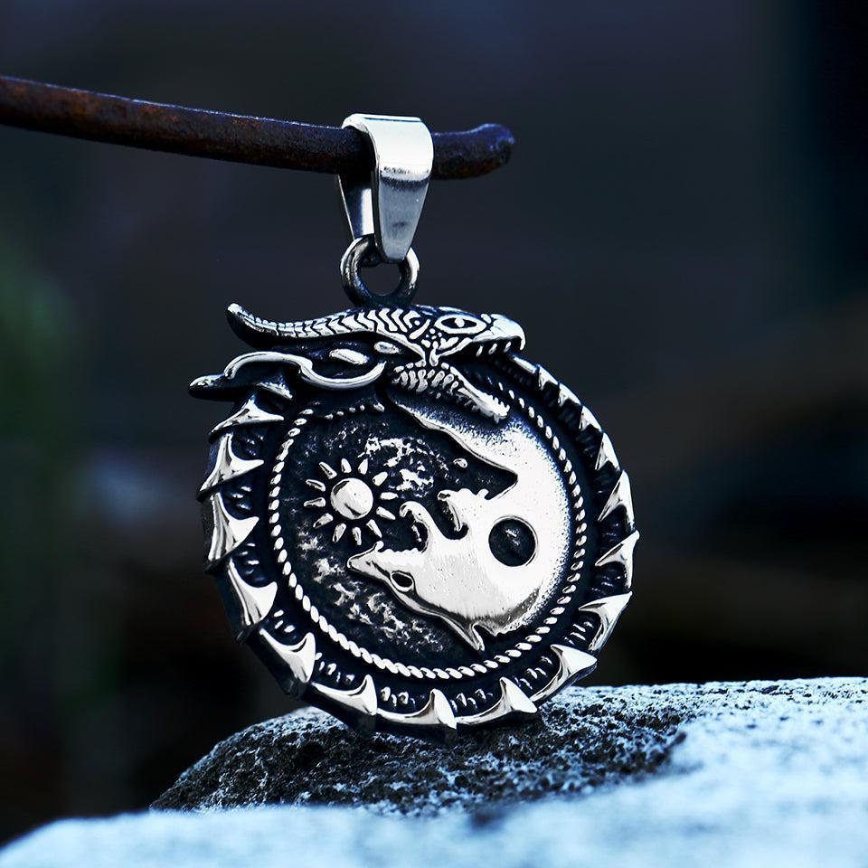 Hati wolf Surrounded by Jormungandr Pendant