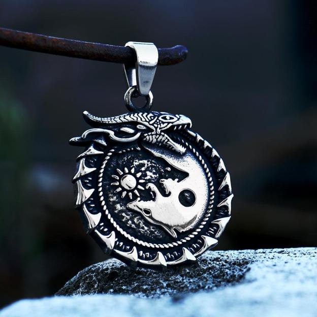 Hati wolf Surrounded by Jormungandr Pendant