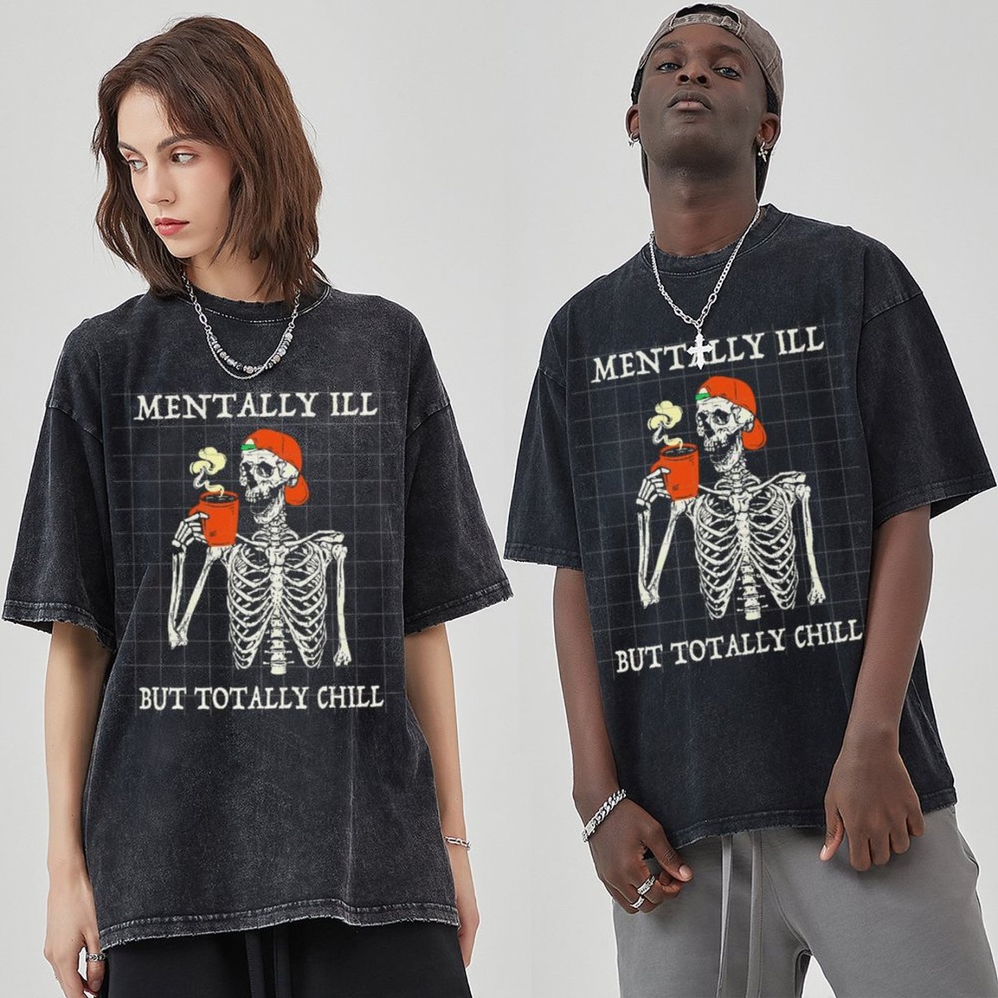 Mentally Ill Unisex Vintage Wash Denim T-Shirts🔥Buy 4 get 5th 50%OFF🔥