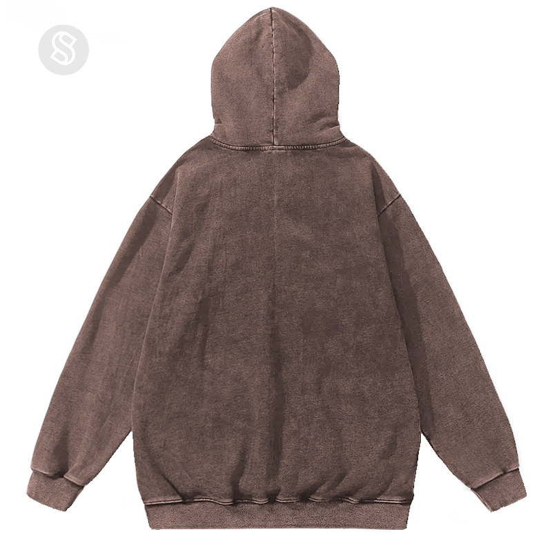 Slasher Unisex Printed Casual Washed Hoodie Sweatshirt-Print-cool