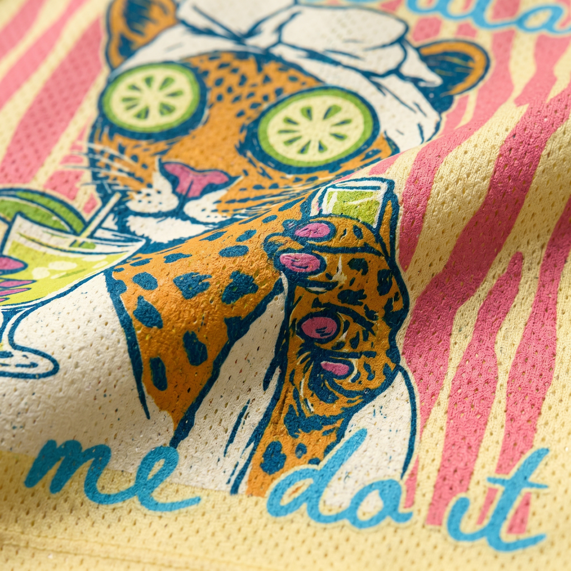 Chaotic Club Margaritas Made Me Do It Leopard Spa Summer Mesh Jersey