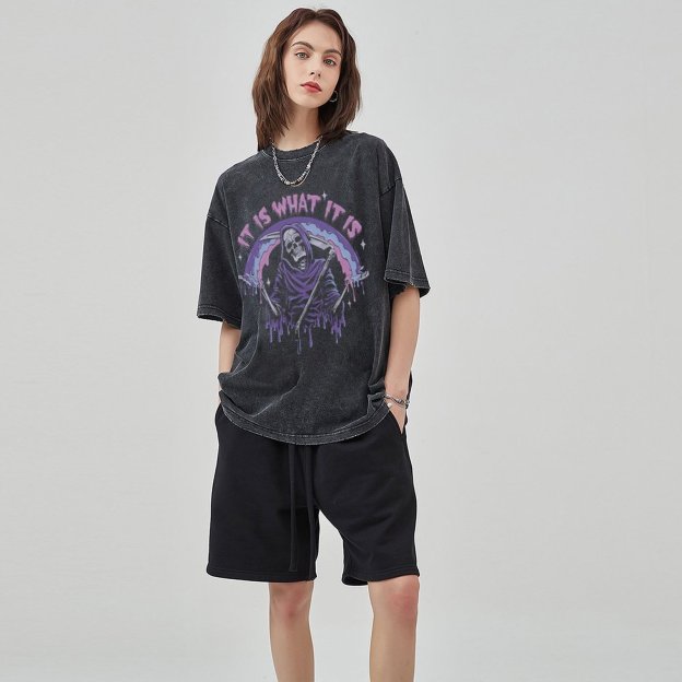It Is What It Is Unisex Vintage Solid Wash Denim T-Shirts🔥Buy 4 get 5th 50%OFF🔥