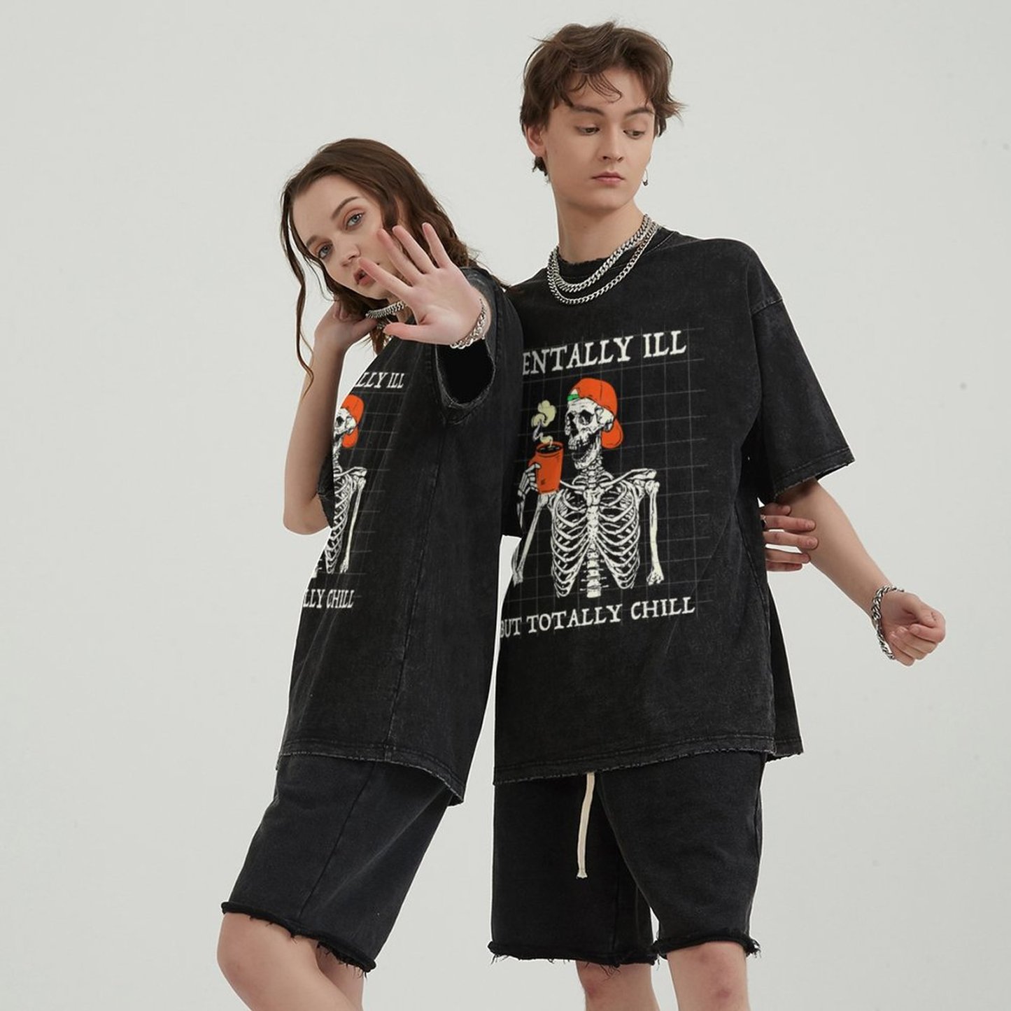 Mentally Ill Unisex Vintage Wash Denim T-Shirts🔥Buy 4 get 5th 50%OFF🔥