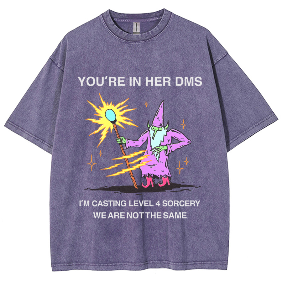 You're In Her DMS Unisex Printed Retro Washed Short Sleeved T-Shirt