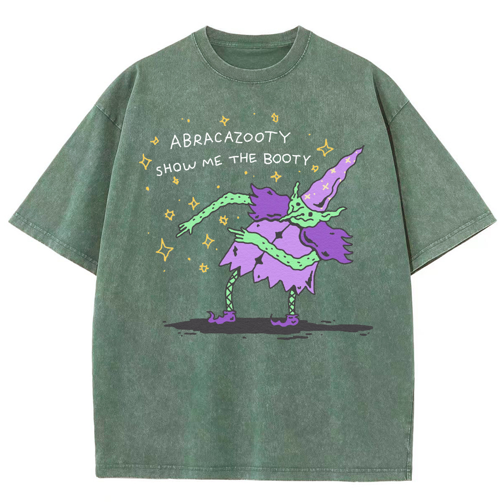 Unisex Magician Printed Retro Washed Short Sleeved T-Shirt