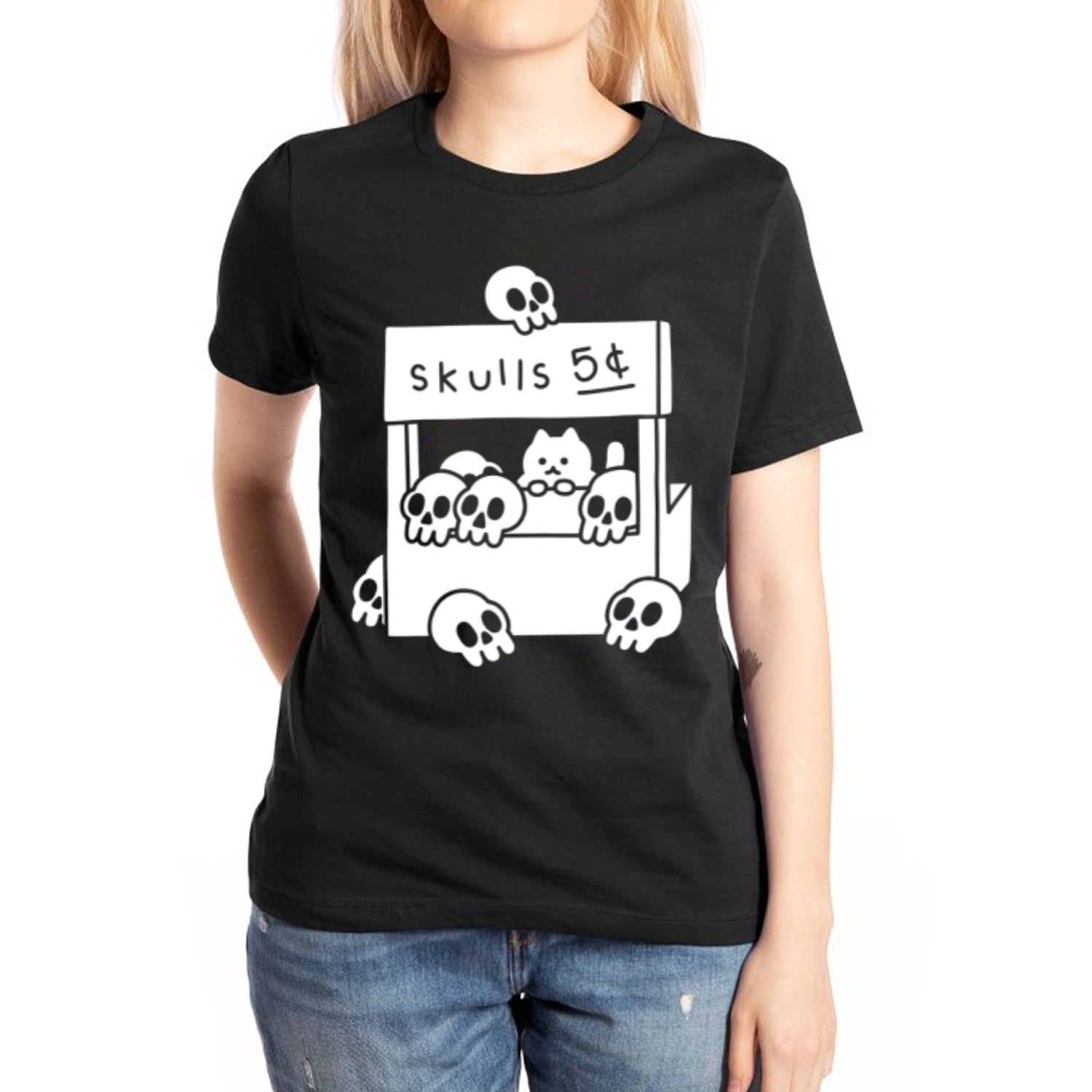 Skulls 4 Sale Women Round Neck Casual Short Sleeve T-Shirt