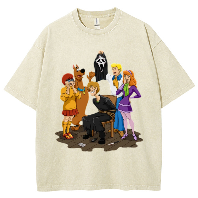 Ghost Face Unisex Vintage Wash Denim T-Shirts