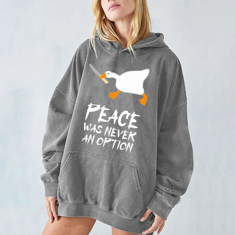 Peace Unisex Printed Casual Washed Hoodie Sweatshirt-Print-cool