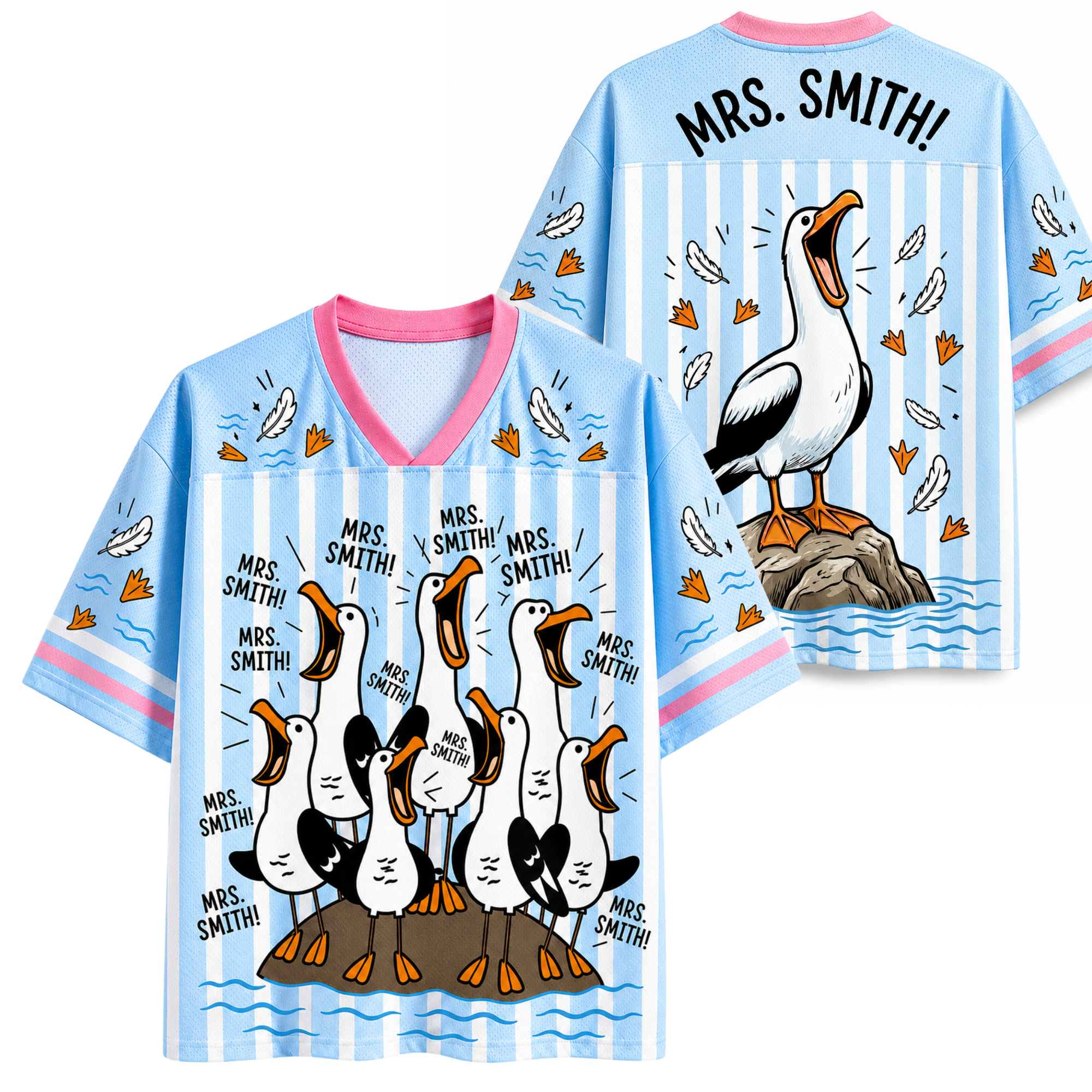 Chaotic Club Funny Seagull Teacher Mesh Jersey
