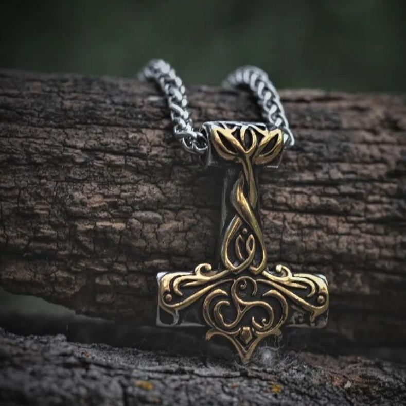 Thor's Hammer Mjolnir with Celtic Carving