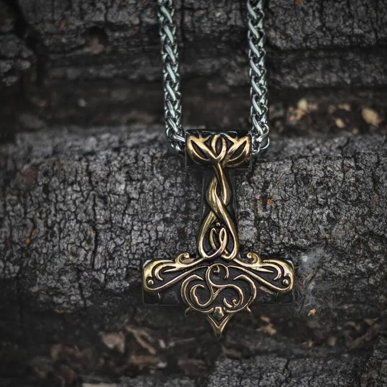 Thor's Hammer Mjolnir with Celtic Carving