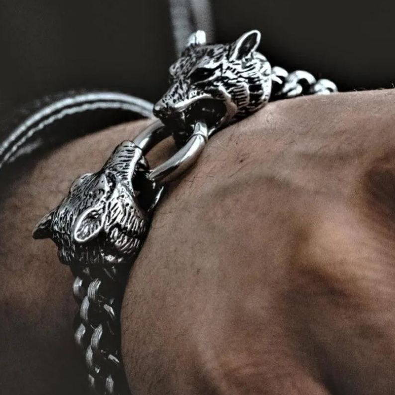 Fenrir Wolf Viking Bracelet