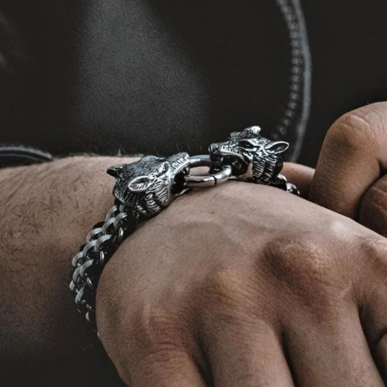 Fenrir Wolf Viking Bracelet