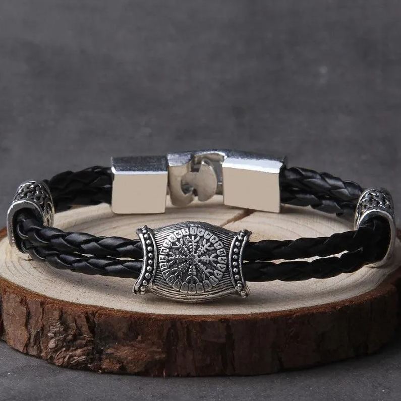 Vegvisir Compass Leather Bracelet