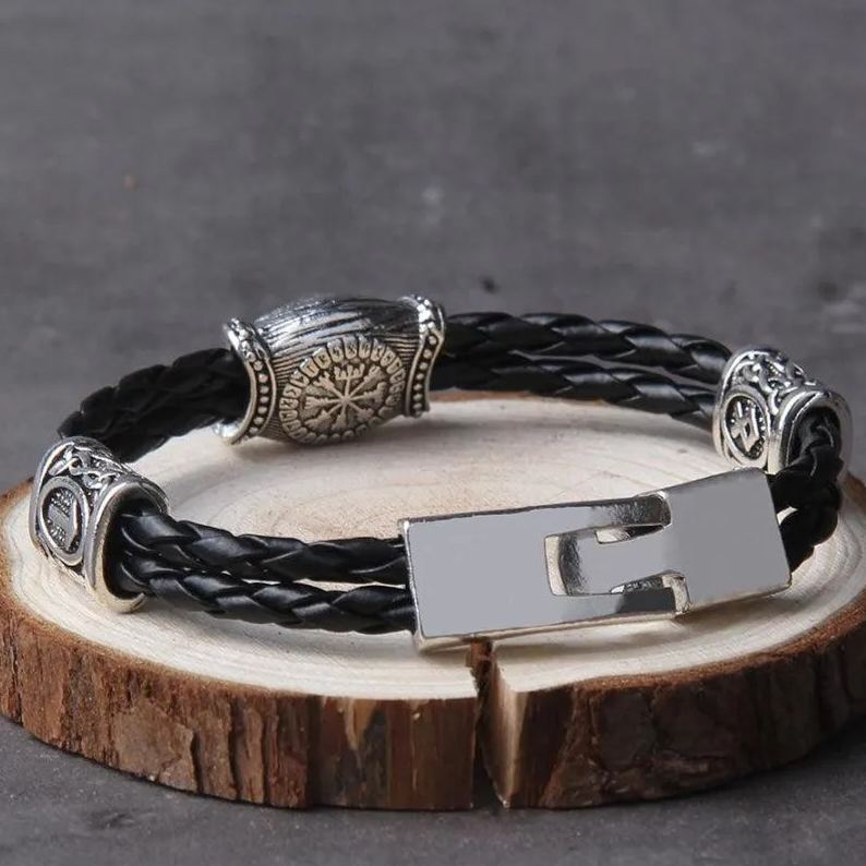 Vegvisir Compass Leather Bracelet