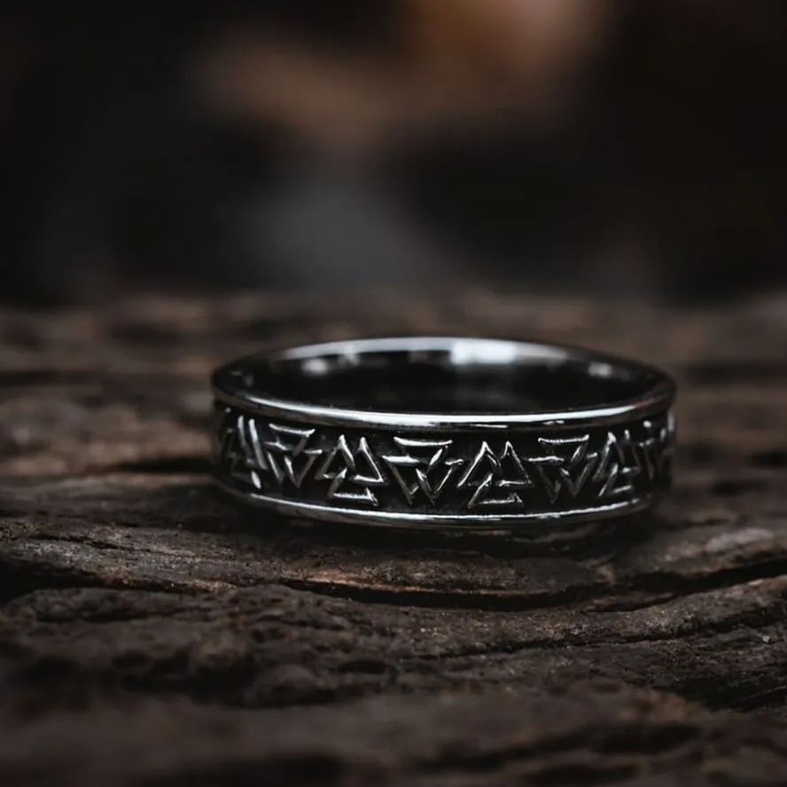 Nordic Ring Valknut Symbol