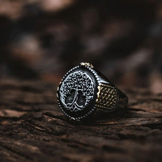 Decorative Nordic Symbol Yggdrasil Ring