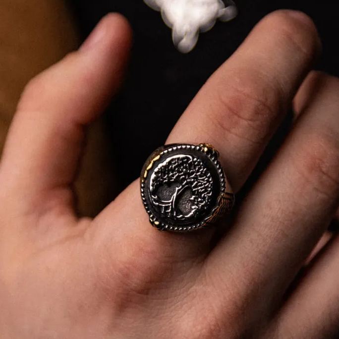 Decorative Nordic Symbol Yggdrasil Ring