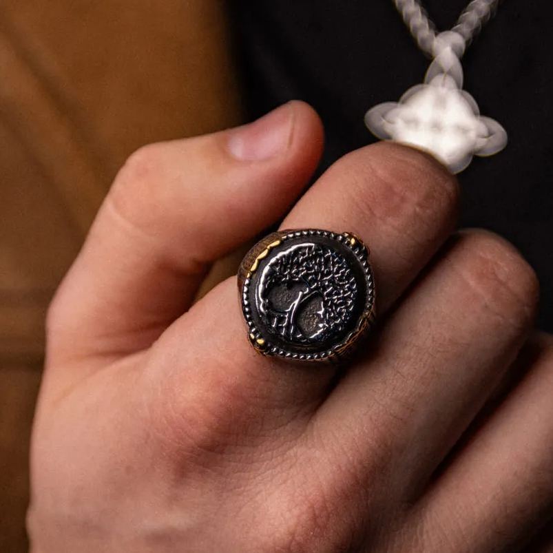 Decorative Nordic Symbol Yggdrasil Ring