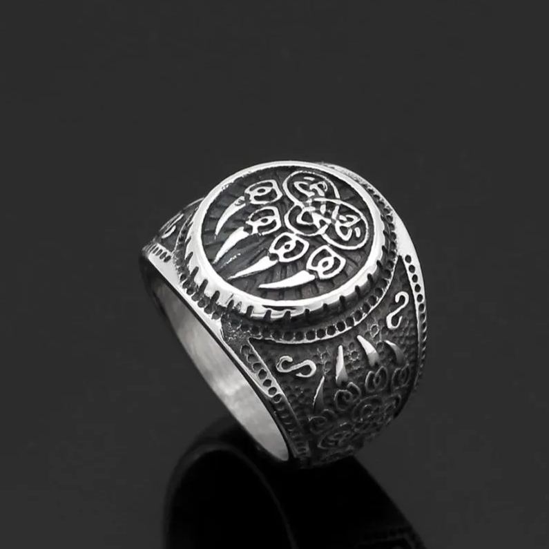 Viking wolf paw ring
