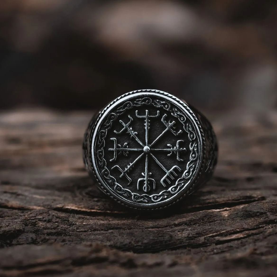 Norse Symbol Stainless Steel Vegvisir Ring