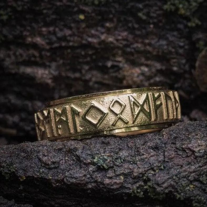 Viking runes rotating ring