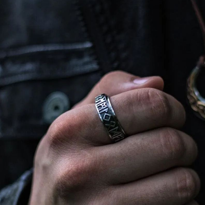 Viking runes rotating ring