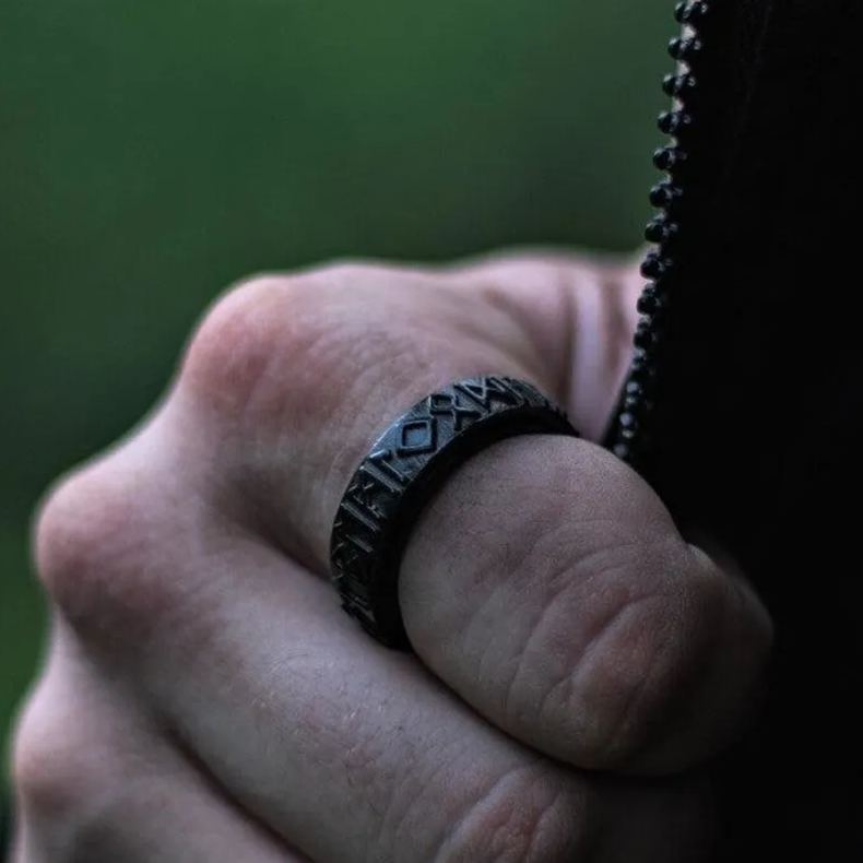Viking runes rotating ring