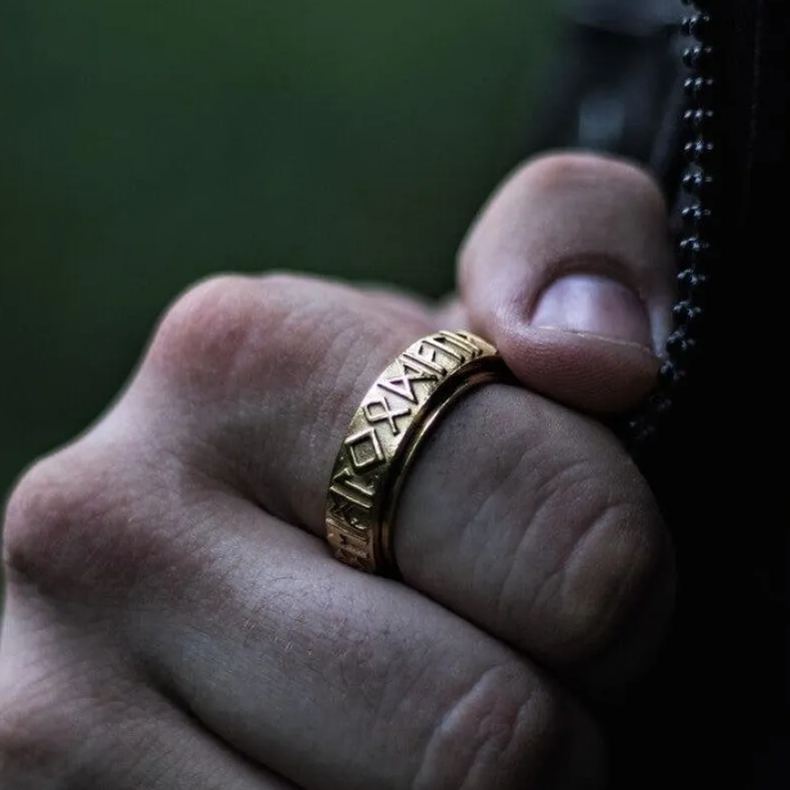 Viking runes rotating ring