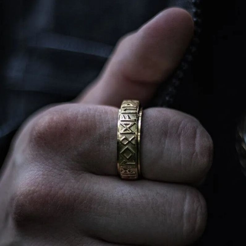 Viking runes rotating ring