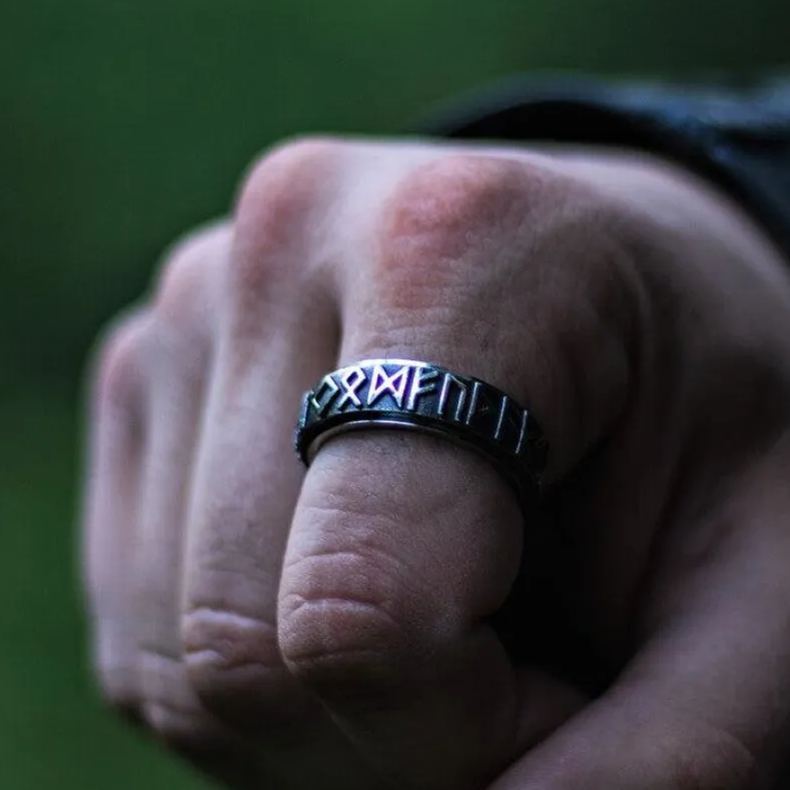 Viking runes rotating ring